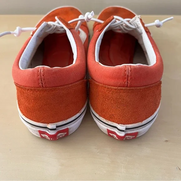 Vans Unisex Orange and White Suede Sneakers - Picture 5 of 13